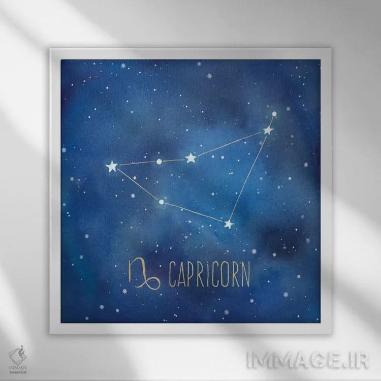 تابلو برج جدی (کاپریکورن) اثر سینتیا کولتر - نمای قابدار سفید