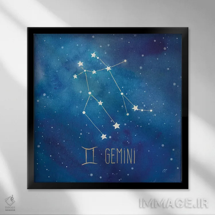 تابلو برج جوزا (جمنای) اثر سینتیا کولتر - نمای قابدار مشکی