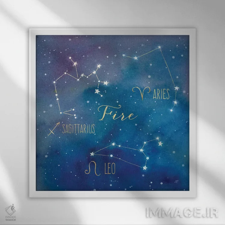 تابلو برج آتشی (صورت فلکی عنصر آتش) اثر سینتیا کولتر - نمای قابدار سفید