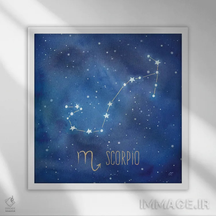 تابلو برج عقرب (اسکورپیون) اثر سینتیا کولتر - نمای قابدار سفید