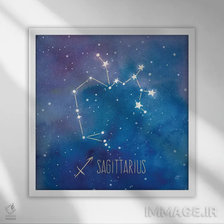 تابلو برج قوس (سگیتاریوس) اثر سینتیا کولتر - نمای قابدار سفید