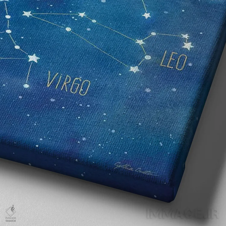 تابلو برج با مربع ماه اثر سینتیا کولتر - نمای نزدیک بافت بوم