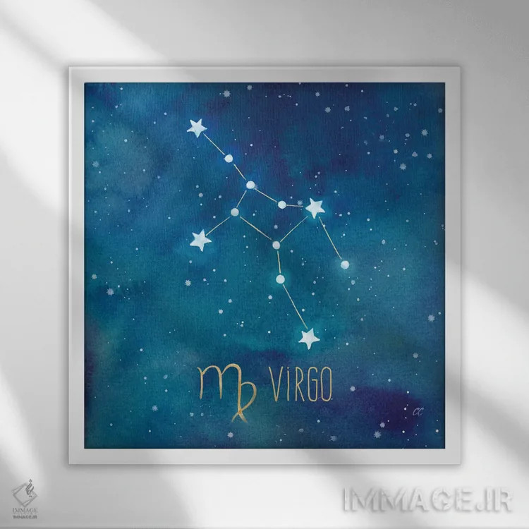 تابلو برج سنبله (ویرگو) اثر سینتیا کولتر - نمای قابدار سفید