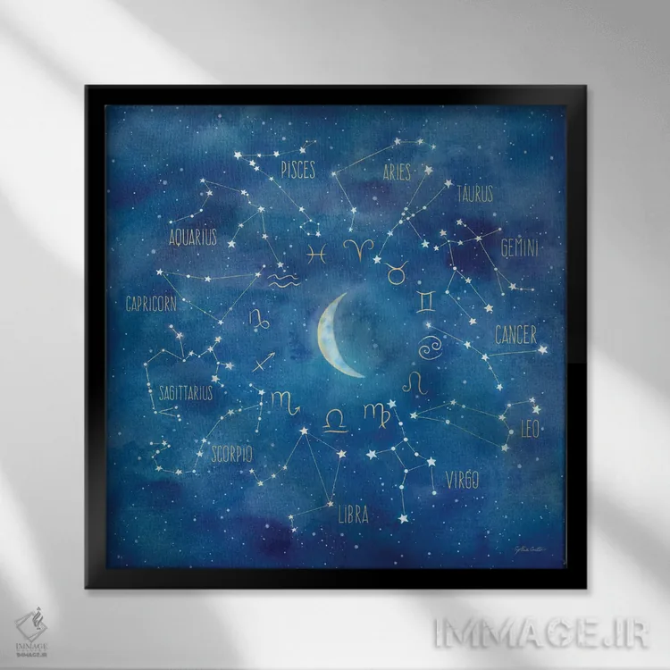 تابلو برج با مربع ماه اثر سینتیا کولتر - نمای قابدار مشکی