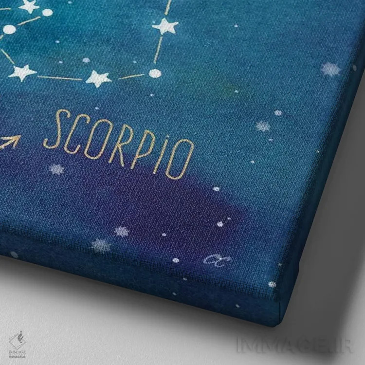 تابلو برج آبی (صورت فلکی عنصر آب) اثر سینتیا کولتر - نمای نزدیک بافت بوم
