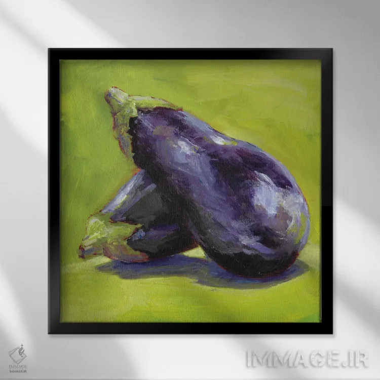 تابلو بادمجان اثر کارول یانگ - نمای قابدار مشکی