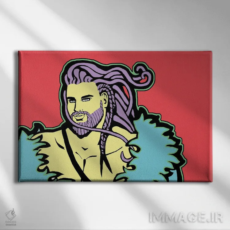 تابلو قرمز وایکینگ اثر کوری پلاملی - نمای روبهرو روی دیوار