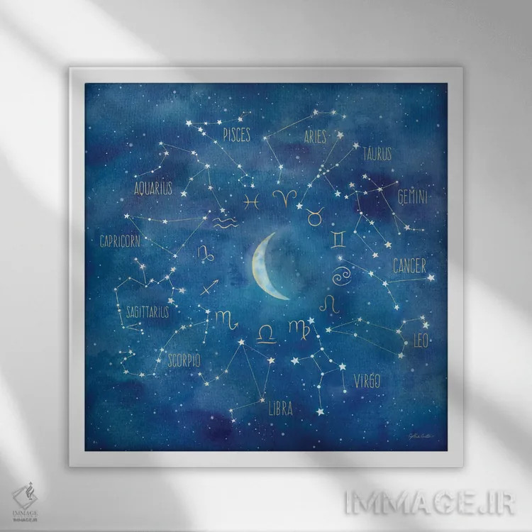 تابلو برج با مربع ماه اثر سینتیا کولتر - نمای قابدار سفید