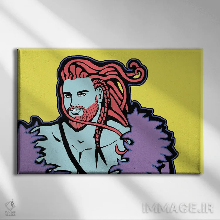 تابلو زرد وایکینگ اثر کوری پلاملی - نمای روبهرو روی دیوار