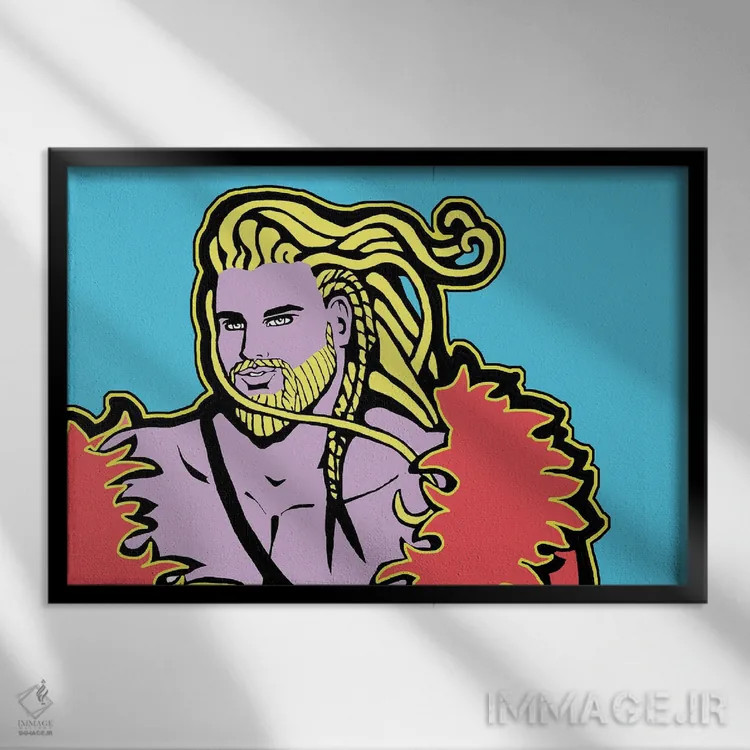 تابلو آبی وایکینگ اثر کوری پلاملی - نمای قابدار مشکی