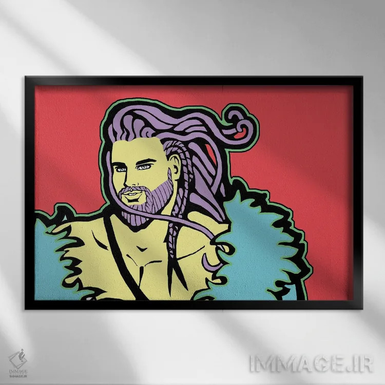 تابلو قرمز وایکینگ اثر کوری پلاملی - نمای قابدار مشکی