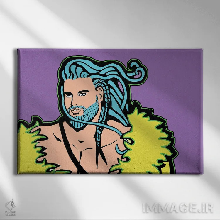 تابلو بنفش وایکینگ اثر کوری پلاملی - نمای روبهرو روی دیوار