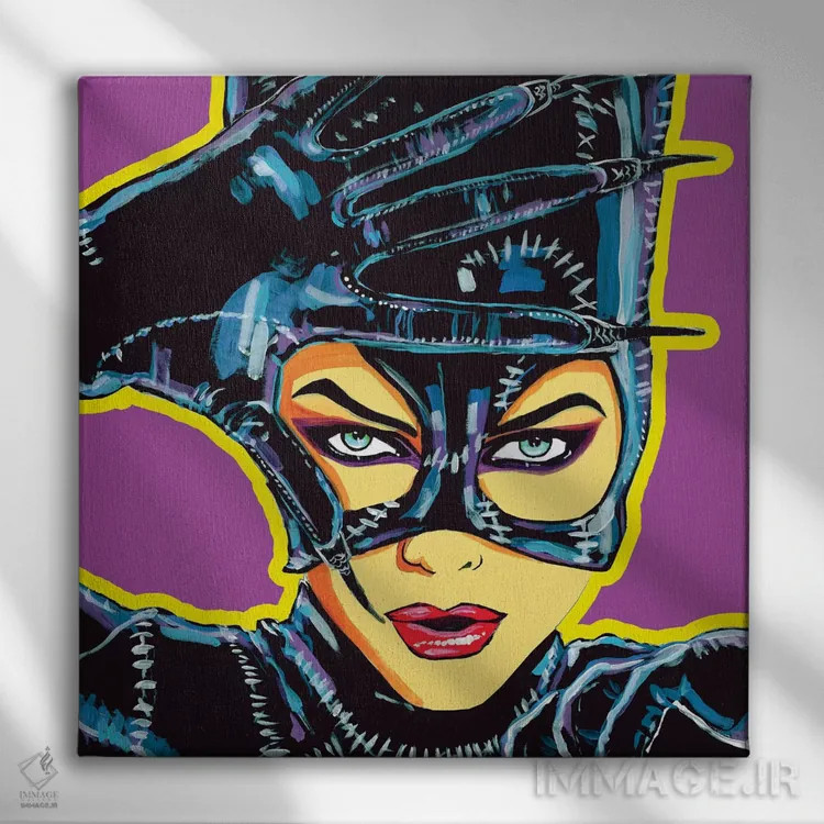 تابلو زن گربهای (کمیک) اثر کوری پلاملی - نمای روبهرو روی دیوار