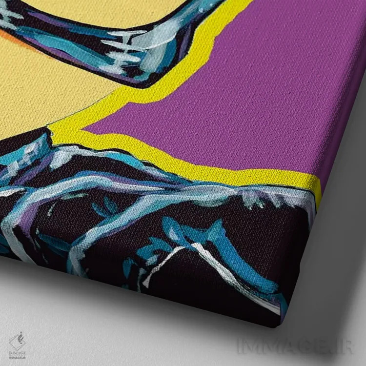 تابلو زن گربهای (کمیک) اثر کوری پلاملی - نمای نزدیک بافت بوم