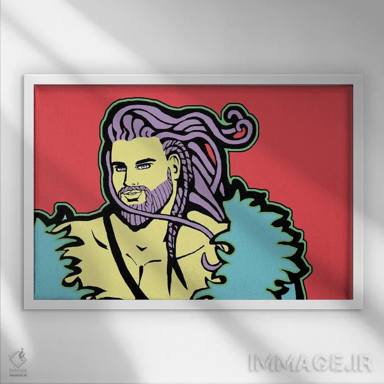 تابلو قرمز وایکینگ اثر کوری پلاملی - نمای قابدار سفید