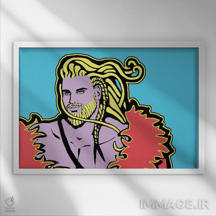 تابلو آبی وایکینگ اثر کوری پلاملی - نمای قابدار سفید