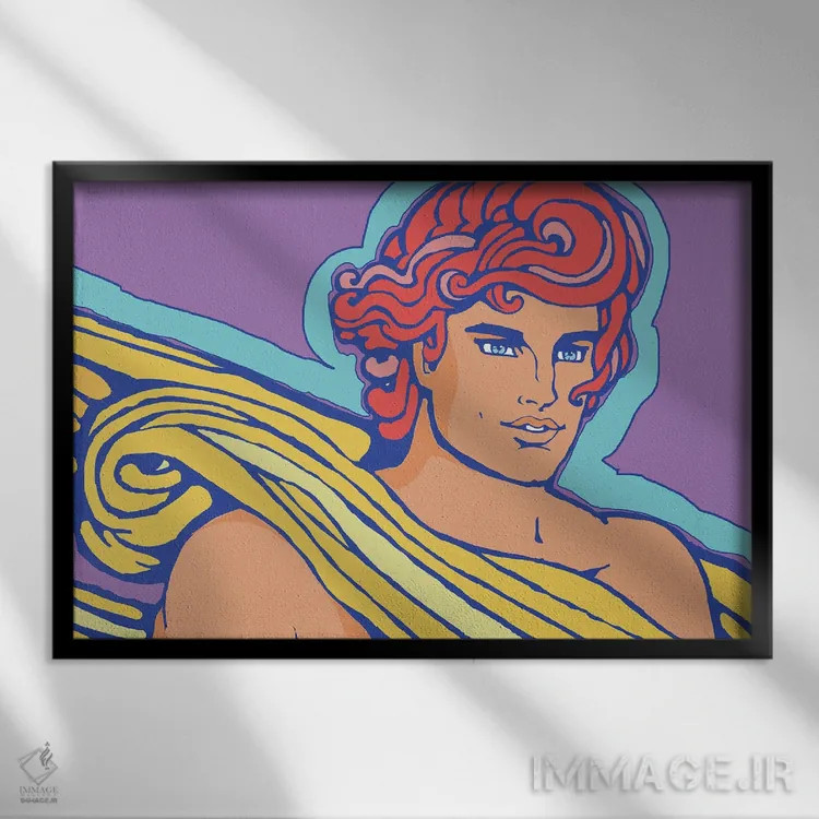 تابلو آپولو بنفش اثر کوری پلاملی - نمای قابدار مشکی