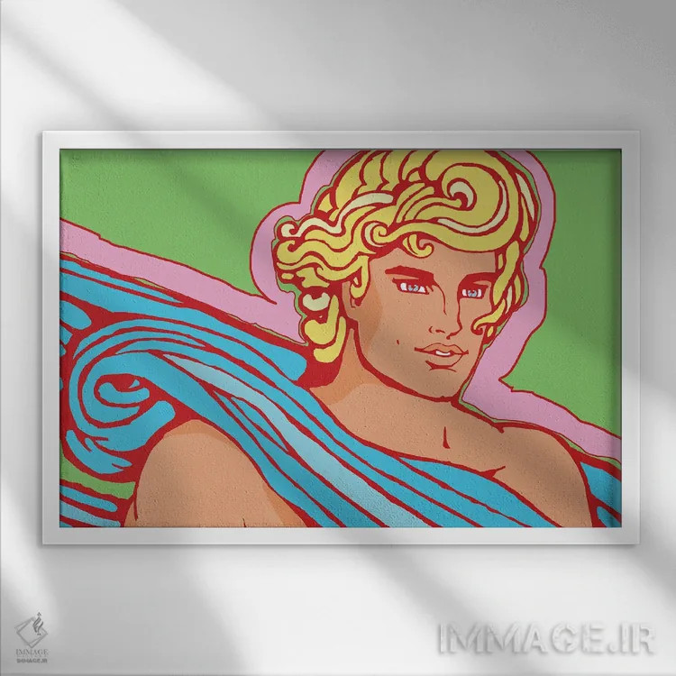 تابلو آپولو سبز اثر کوری پلاملی - نمای قابدار سفید