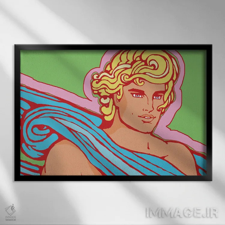 تابلو آپولو سبز اثر کوری پلاملی - نمای قابدار مشکی