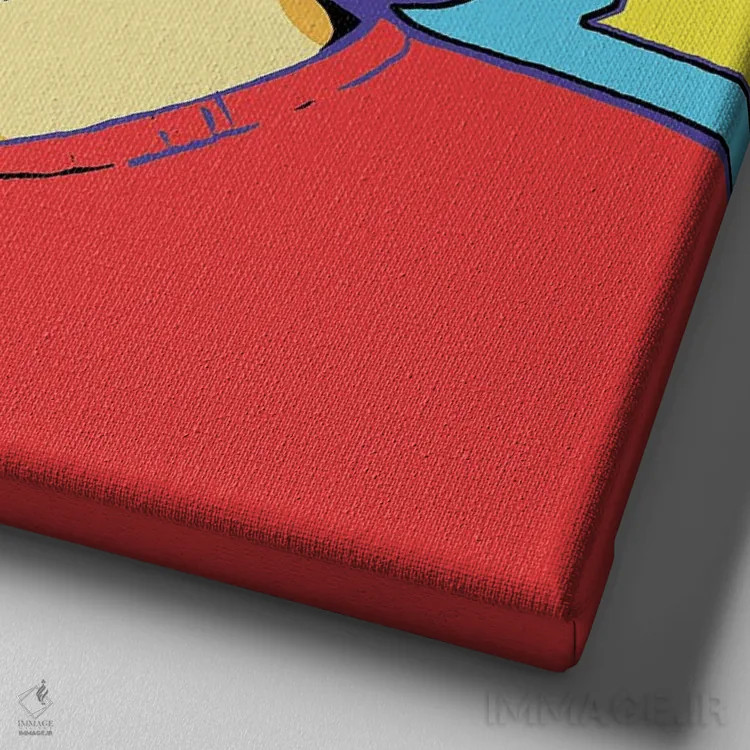 تابلو پسر عاشق قرمز اثر کوری پلاملی - نمای نزدیک بافت بوم