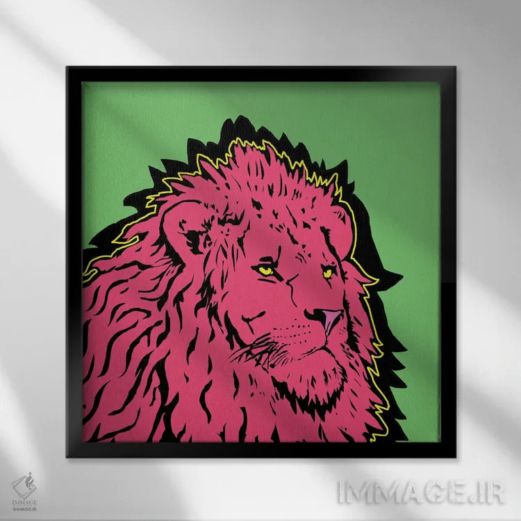 تابلو انرژی شیر قرمز اثر کوری پلاملی - نمای قابدار مشکی