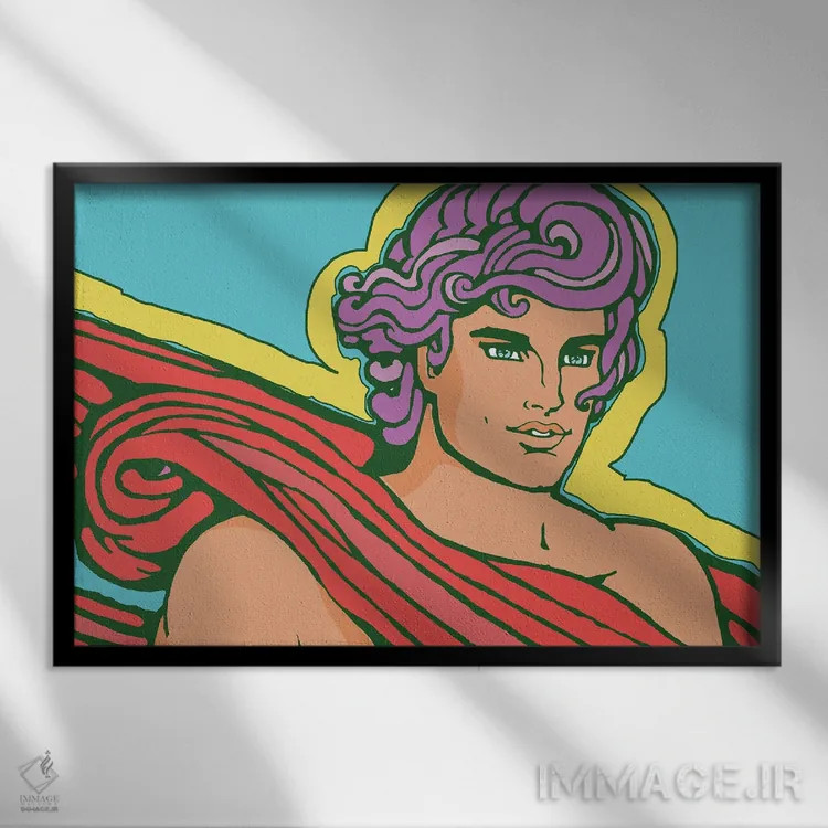 تابلو آپولو آبی اثر کوری پلاملی - نمای قابدار مشکی