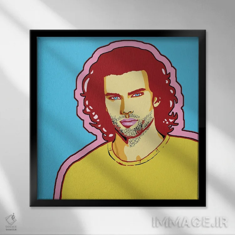 تابلو پسر عاشق زرد اثر کوری پلاملی - نمای قابدار مشکی