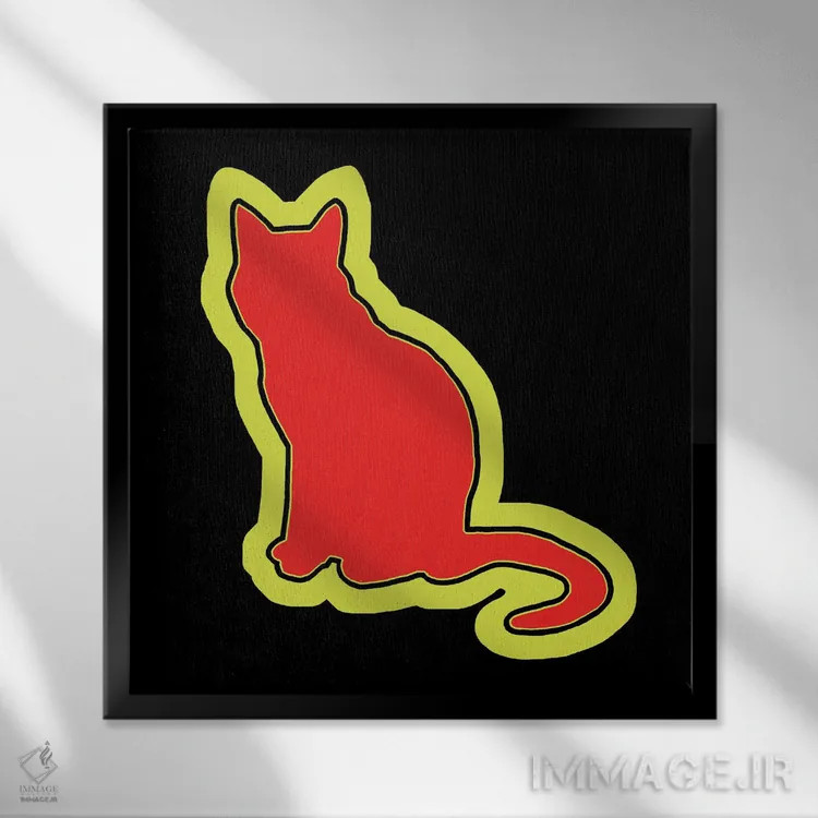 تابلو گربه کوچولو قرمز اثر کوری پلاملی - نمای قابدار مشکی