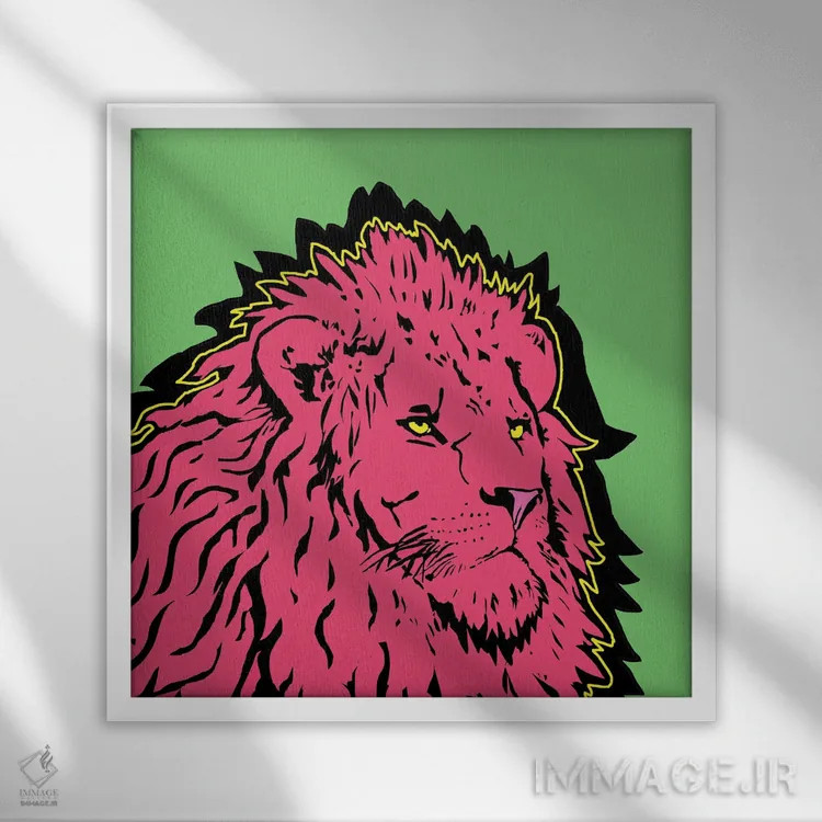 تابلو انرژی شیر قرمز اثر کوری پلاملی - نمای قابدار سفید