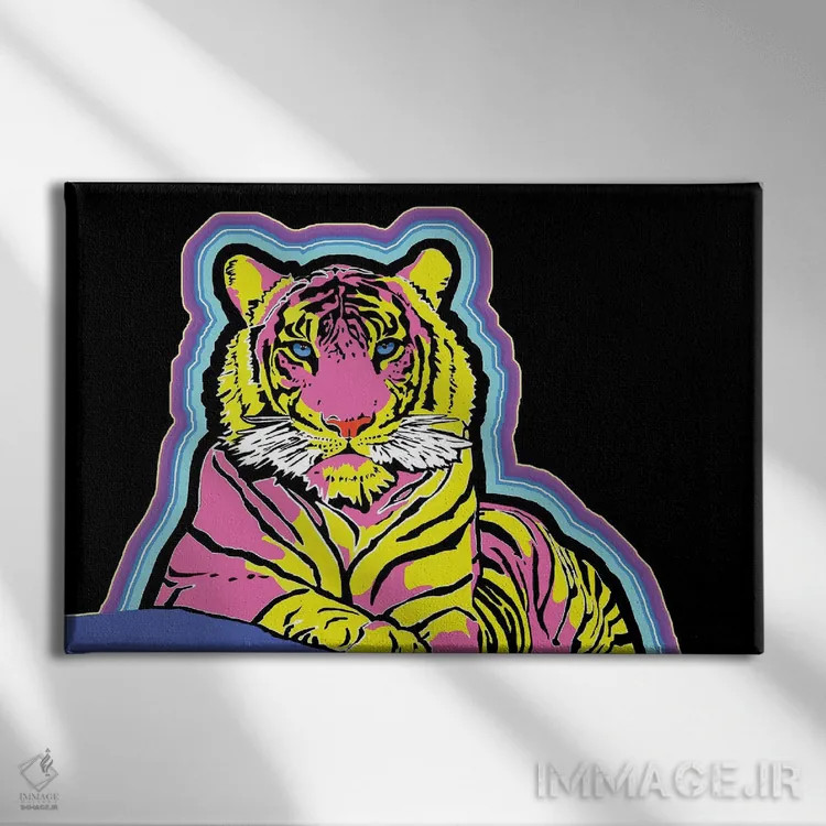 تابلو ببر کیهانی اثر کوری پلاملی - نمای روبهرو روی دیوار