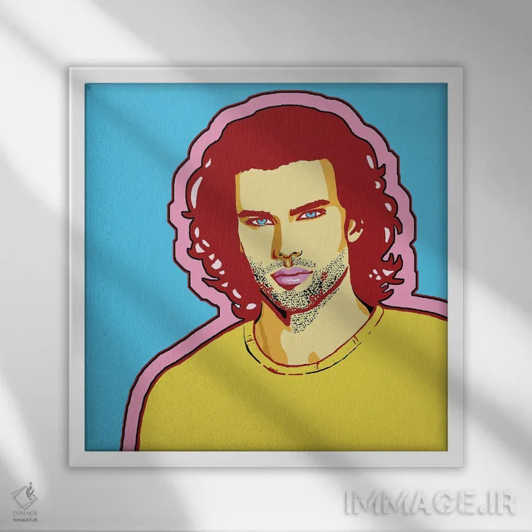 تابلو پسر عاشق زرد اثر کوری پلاملی - نمای قابدار سفید