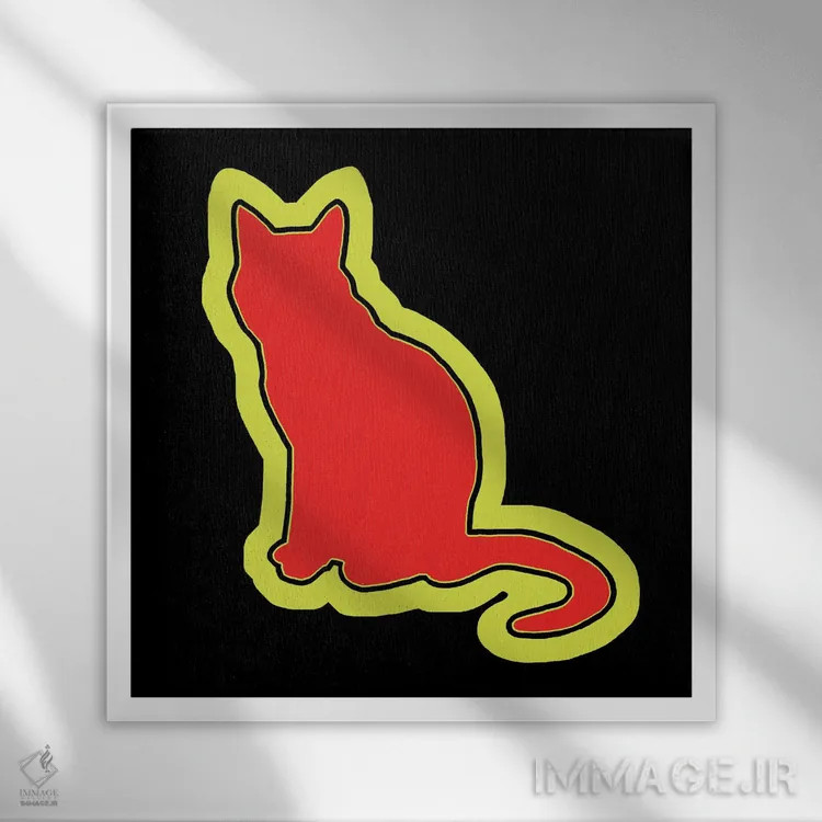 تابلو گربه کوچولو قرمز اثر کوری پلاملی - نمای قابدار سفید