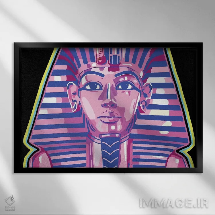 تابلو توتعنخآمون کیهانی (فرعون مصر) اثر کوری پلاملی - نمای قابدار مشکی