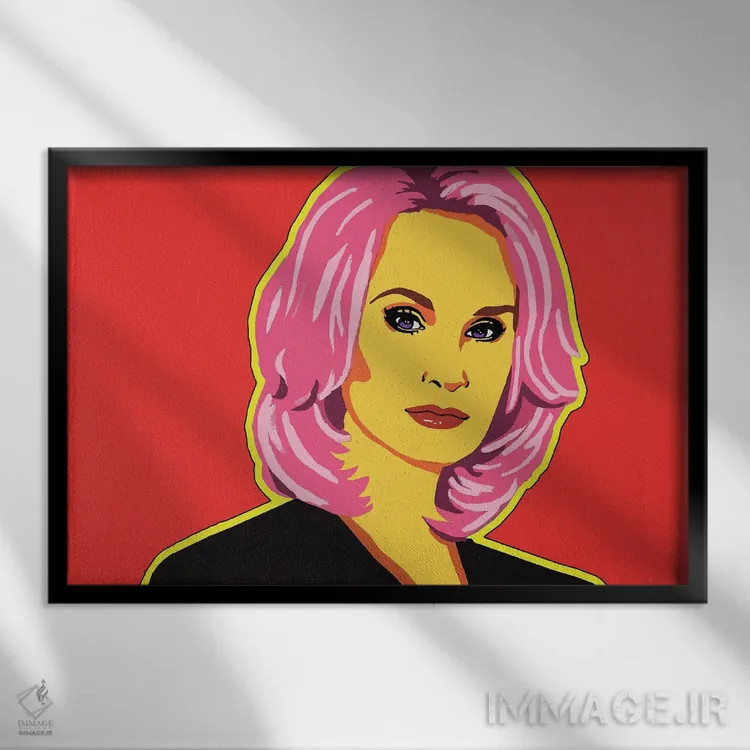 تابلو جسیکا لنگ (بازیگر) اثر کوری پلاملی - نمای قابدار مشکی