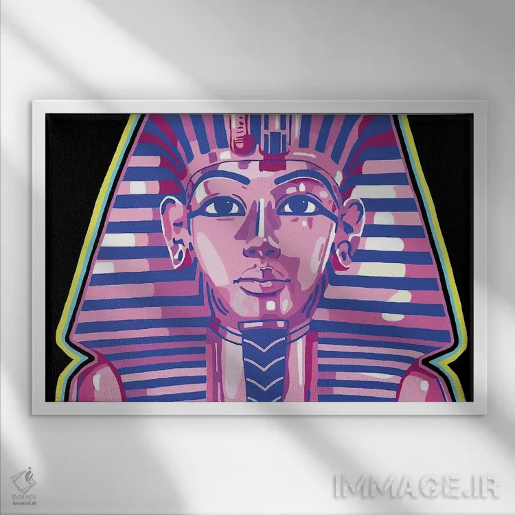 تابلو توتعنخآمون کیهانی (فرعون مصر) اثر کوری پلاملی - نمای قابدار سفید