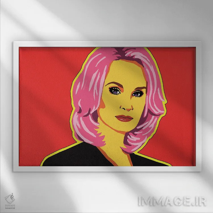 تابلو جسیکا لنگ (بازیگر) اثر کوری پلاملی - نمای قابدار سفید