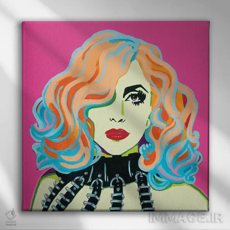 تابلو لیدی گاگا اثر کوری پلاملی - نمای روبهرو روی دیوار