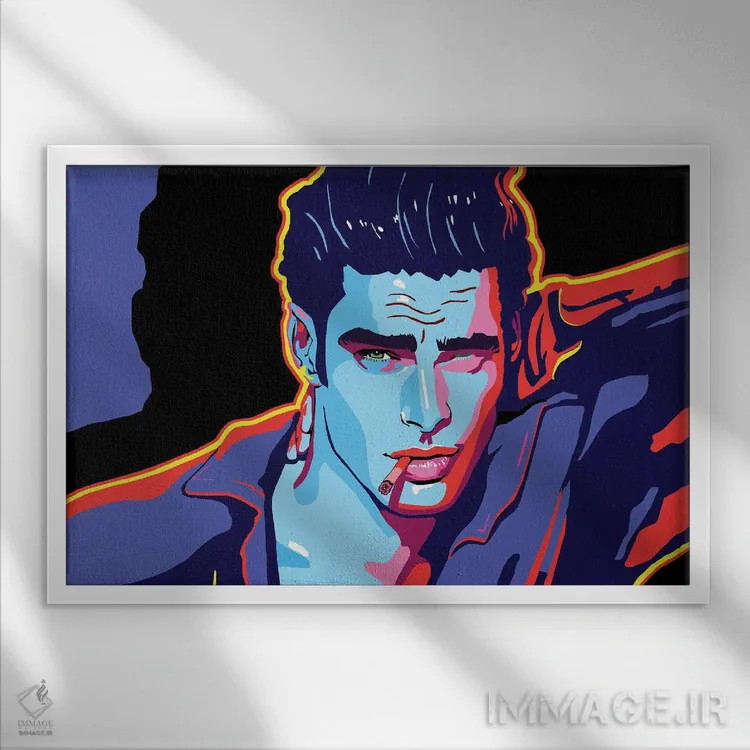 تابلو آقای کول آبی اثر کوری پلاملی - نمای قابدار سفید