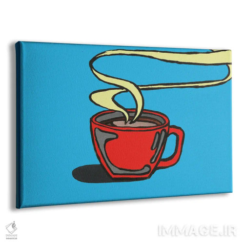 تابلو قهوه آبی اثر کوری پلاملی - نمای پرسپکتیو محصول