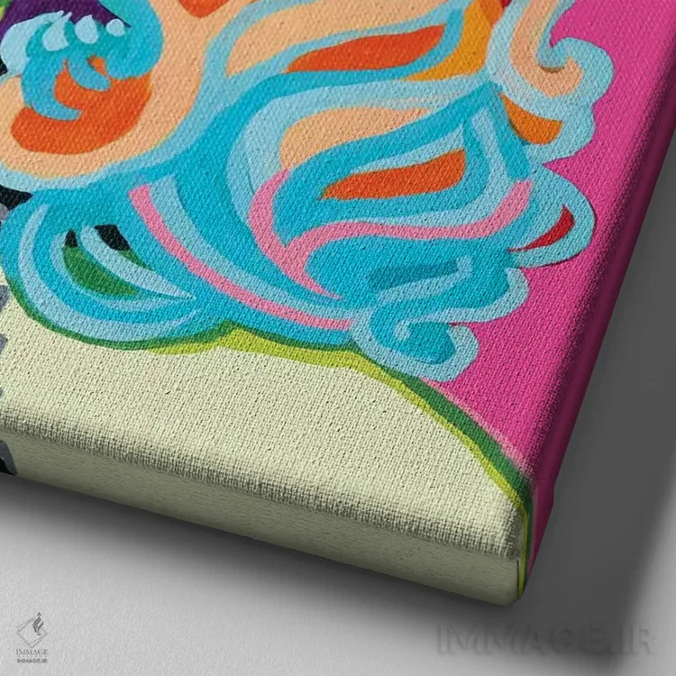 تابلو لیدی گاگا اثر کوری پلاملی - نمای نزدیک بافت بوم