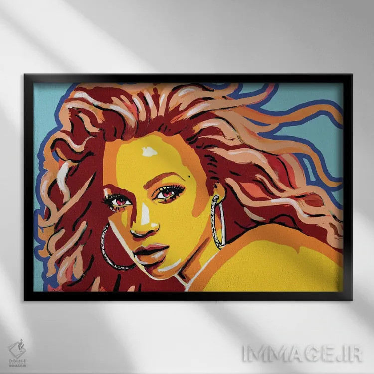 تابلو بیانسه اثر کوری پلاملی - نمای قابدار مشکی