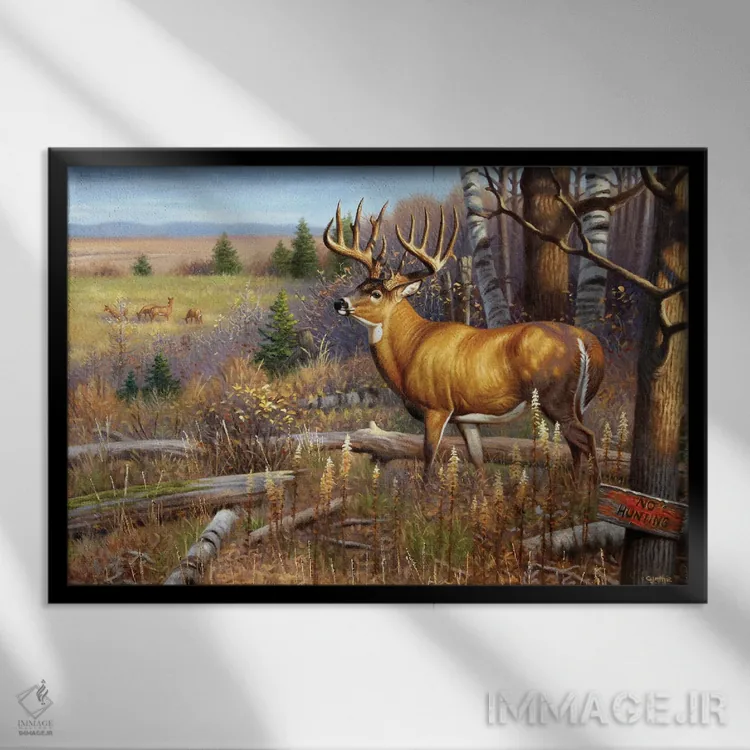 تابلو نزدیک شدن محتاطانه اثر سنتی فیشر - نمای قابدار مشکی