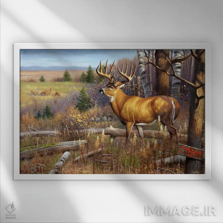 تابلو نزدیک شدن محتاطانه اثر سنتی فیشر - نمای قابدار سفید