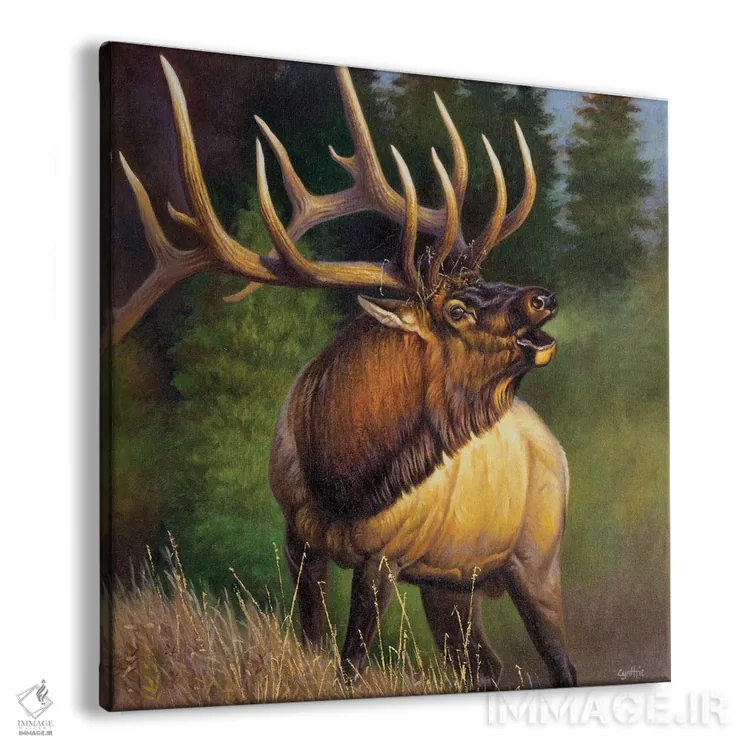 تابلو گوزن ماهیگیر اثر سنتی فیشر - نمای پرسپکتیو محصول