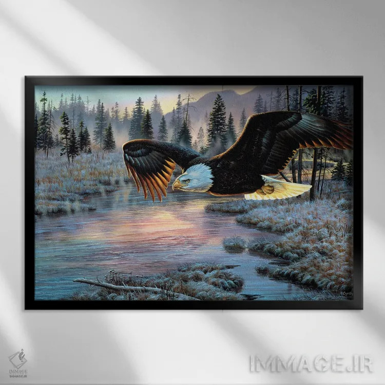 تابلو عقاب اثر سنتی فیشر - نمای قابدار مشکی