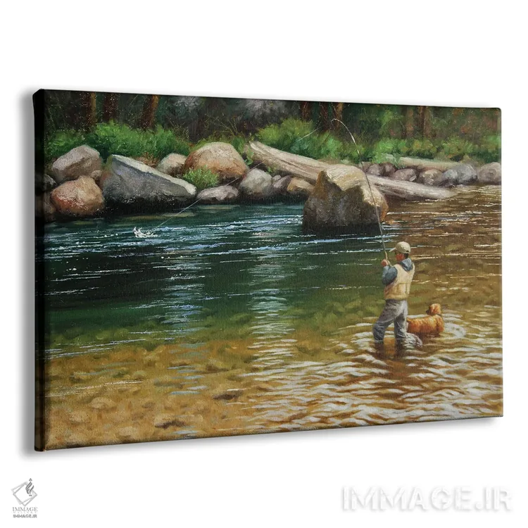 تابلو ماهیگیر فلایفیشینگ ۳ اثر سنتی فیشر - نمای پرسپکتیو محصول