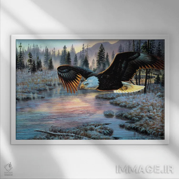 تابلو عقاب اثر سنتی فیشر - نمای قابدار سفید
