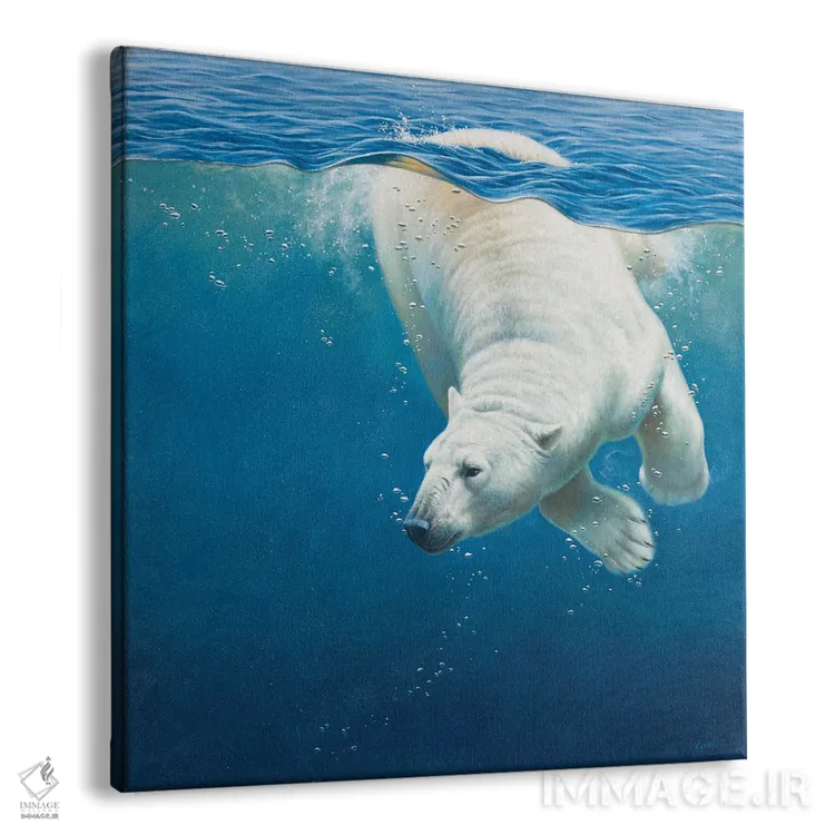 تابلو خرس قطبی اثر سنتی فیشر - نمای پرسپکتیو محصول