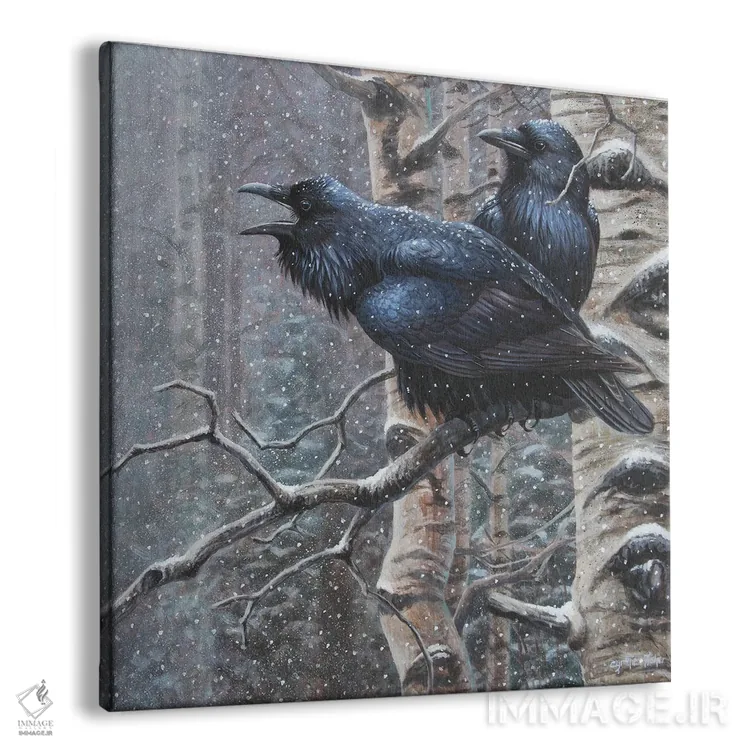 تابلو کلاغها اثر سنتی فیشر - نمای پرسپکتیو محصول