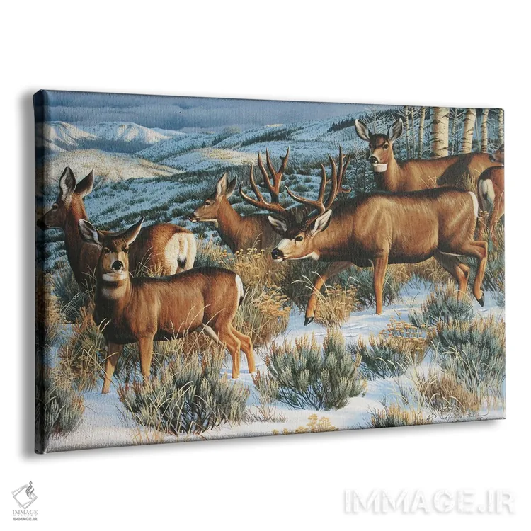 تابلو گوزن قاطر زندوست اثر سنتی فیشر - نمای پرسپکتیو محصول